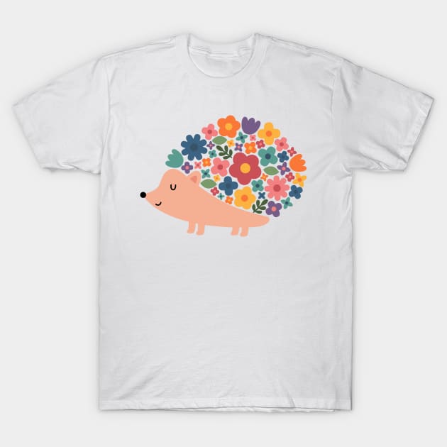 Floral Hedgehog T-Shirt by AndyWestface